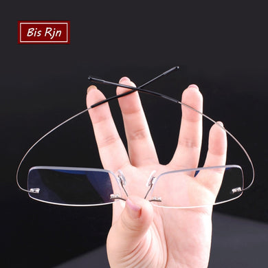 Memory Titanium Rimless Reading Glasses Man Women Square Prescription Frameless Eyeglasses +1.0 +2.0 +3.0 +4.0 Diopter Z630