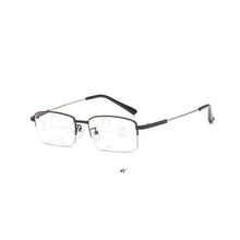 Load image into Gallery viewer, Metal Titanium Multifocal Reading Glasses Progressive Bifocal Anti Blue Ray UV Protect Presbyopic Glasses Half Frame Men Women