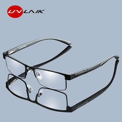 UVLAIK Men Titanium alloy Reading Glasses Non spherical 12 Layer Coated lenses Retro Business Hyperopia Prescription Eyeglasses
