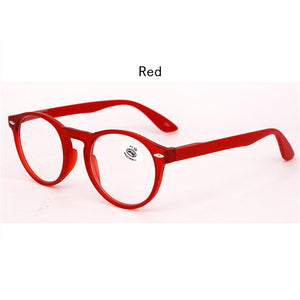 UVLAIK Fashion Round Reading Glasses Men Women Retro Red Blue Black Spectacles Eyeglasses Vintage Ultralight Glasses Frame