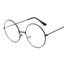 Load image into Gallery viewer, Fashion Vintage Retro Metal Frame Clear Lens Glasses Nerd Geek Eyewear Eyeglasses Black Oversized Round Circle Eye Glasses